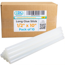 1/2" x 10" General Purpose Hot Glue Sticks for Glue Guns, Clear